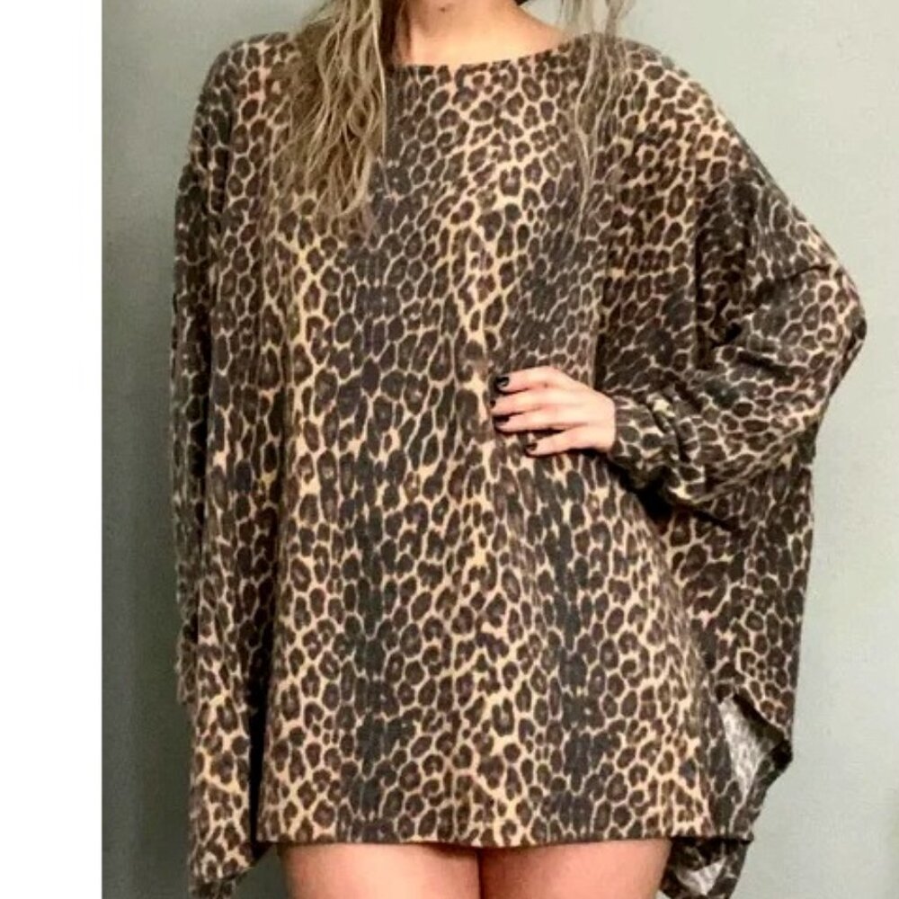 ODDY Black and Tan Oversized Long Sleeve Tunic Size M/L